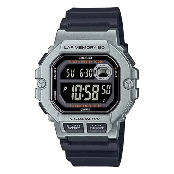 Casio Digital Resin Band Watch for Men, Black - WS-1400H-1BVDF